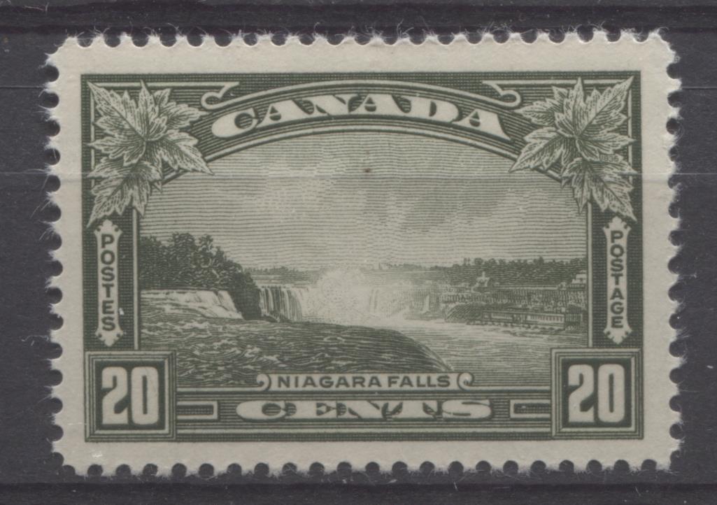 Canada #225 (SG#349) 20c Deep Olive Green Niagara Falls 1935-1937 Dated Die Issue VF-75 NH Brixton Chrome 