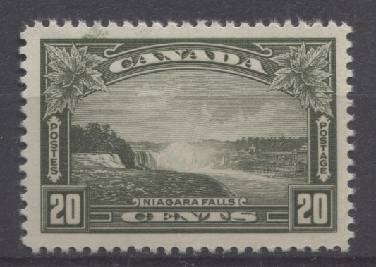 Canada #225 (SG#349) 20c Deep Olive Green Niagara Falls 1935-1937 Dated Die Issue VF-80 NH Brixton Chrome 