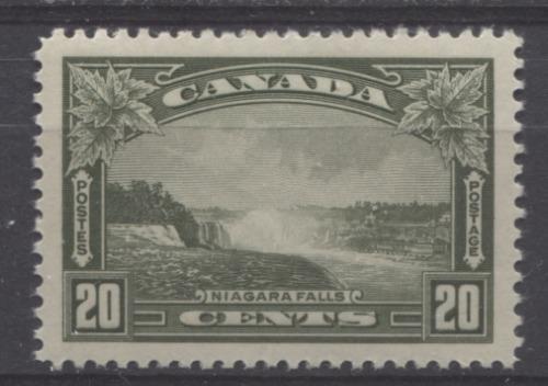 Canada #225 (SG#349) 20c Deep Olive Green Niagara Falls 1935-1937 Dated Die Issue VF-84 OG Brixton Chrome 