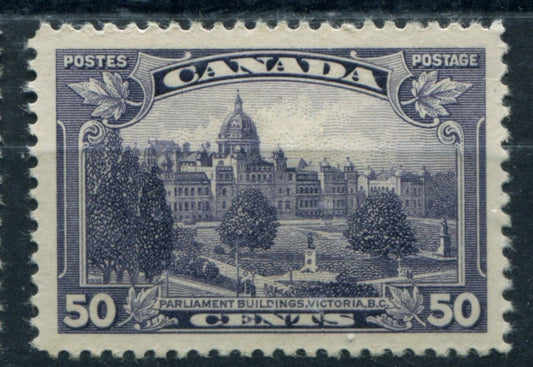 Canada #226 (SG#350) 50c Dark Violet Parliament Buildings 1935-38 Dated Die Issue VF-84 Part OG Brixton Chrome 