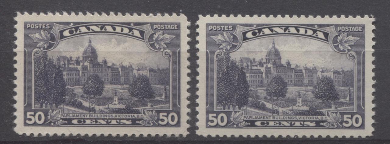 Canada #226 (SG#350) 50c Dull Blackish Lilac Parliament Buildings in Victoria 1935-1937 Dated Die Issue VF-78 NH Brixton Chrome 