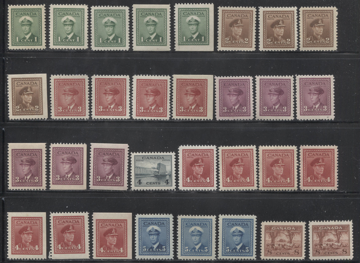 Canada #249/O4 1942-1949 War Effort Issue - Specialized Group of 49 VF NH Low Values From The Set Brixton Chrome 