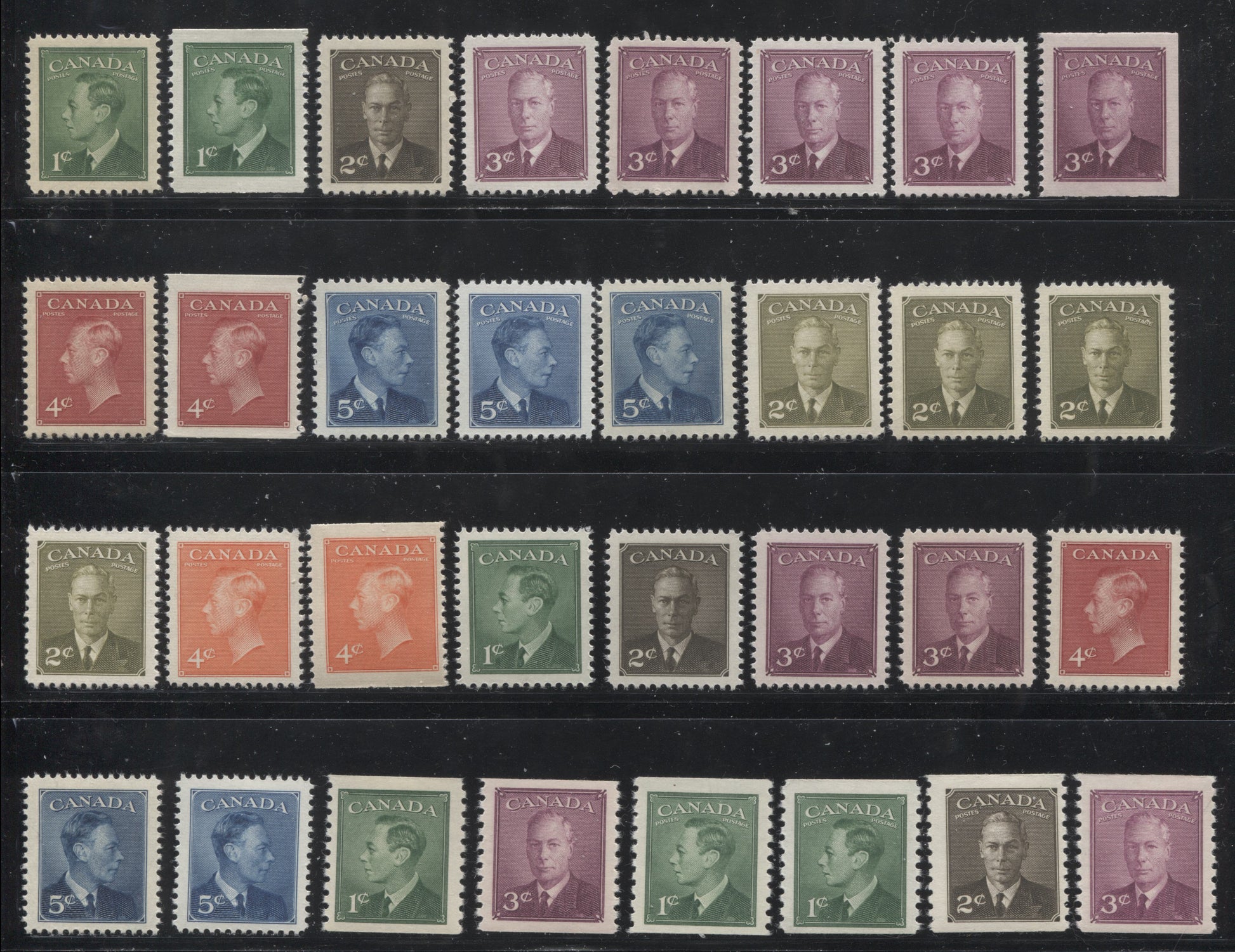 Canada #284/310 & O12/O29 1950-1953 Postes-Postage Issue - Specialized Lot of 57 VF NH Stamps Brixton Chrome 