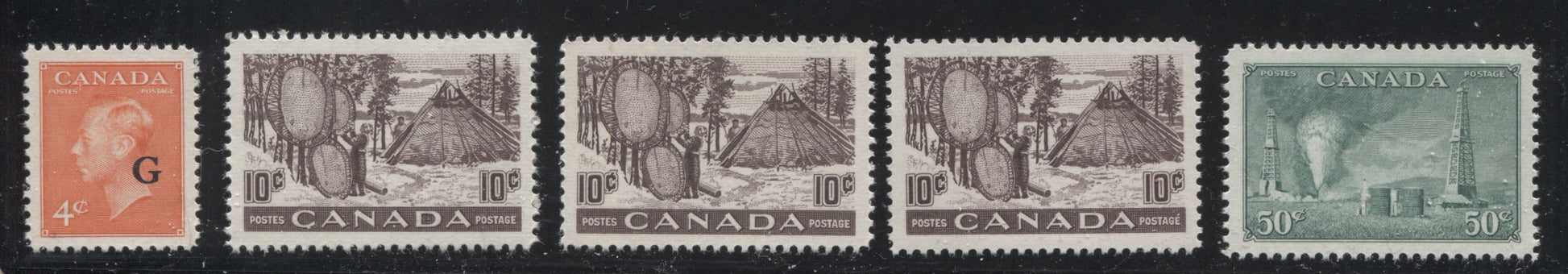 Canada #284/310 & O12/O29 1950-1953 Postes-Postage Issue - Specialized Lot of 57 VF NH Stamps Brixton Chrome 