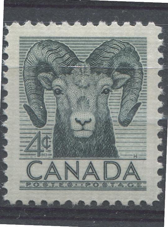 Canada #324 (SG#449) 4c Slate Bighorn Sheep 1952 Wildlife Week Issue VF 84 NH Brixton Chrome 