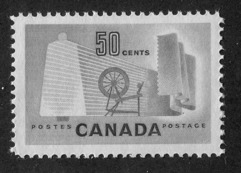 Canada #334 (SG#462) 50c Pale Green Textiles 1953 Karsh Issue DF Paper Type B VF-84 NH Brixton Chrome 