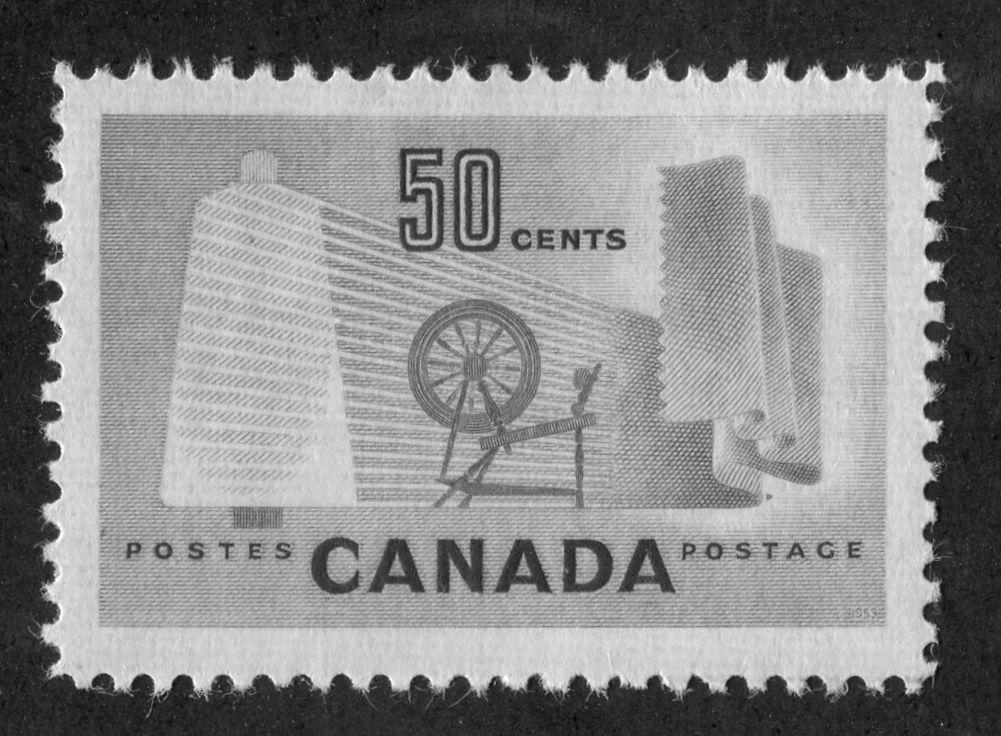 Canada #334 (SG#462) 50c Pale Green Textiles 1953 Karsh Issue DF Paper Type D VF-80 NH Brixton Chrome 