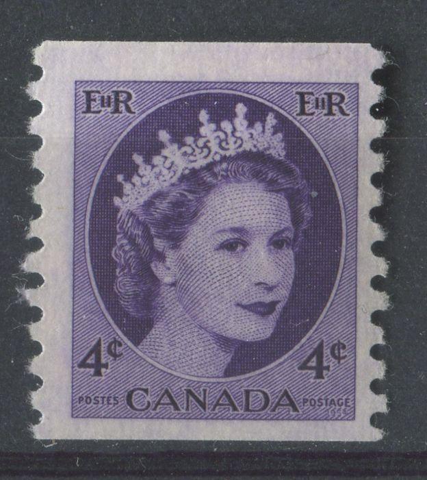 Canada #347 (SG#470) 4c Deep Purple Violet Wilding Issue Coil DF GW Smooth Paper VF-75 NH Brixton Chrome 