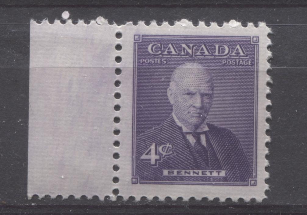Canada #357 (SG#483) 4c Violet Richard Bennett 1955 Prime Ministers Issue VF 75/80 NH Brixton Chrome 