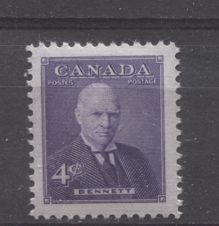 Canada #357 (SG#483) 4c Violet Richard Bennett 1955 Prime Ministers Issue VF 75/80 NH Brixton Chrome 