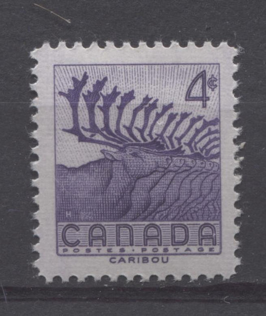 Canada #360 (SG#486) 4c Deep Violet 1956 Caribou VF 75/80 NH Brixton Chrome 