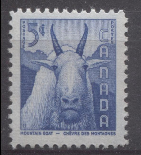 Canada #361 (SG#487) 5c Ultramarine Mountain Goat 1956 Wldlife Week Issue VF 75/80 NH Brixton Chrome 