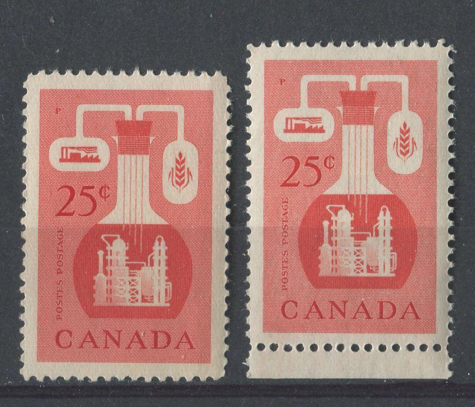 Canada #363 (SG#489) 25c Vermilion Chemical Industry 1956-1967 Wilding Issue 2 Different Papers VF-82 NH Brixton Chrome 