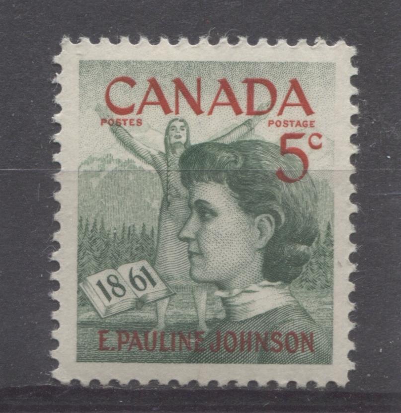 Canada #392 (SG#518) 5c Green And Red 1961 Pauline Johnson Issue VF 84 NH Brixton Chrome 