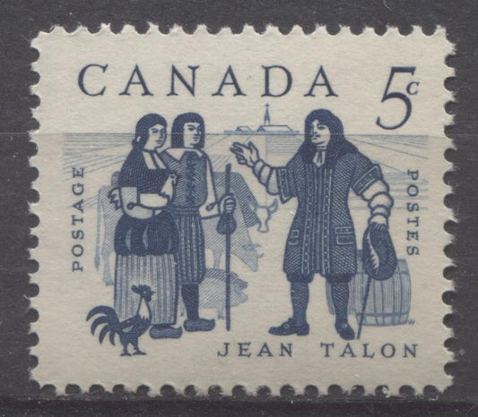 Canada #398 (SG#524) 5c Dark Blue 1962 Talon And Colonists VF 75/80 NH Brixton Chrome 
