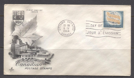 Canada #416 (SG#541) 1964 World Peace Issue Art Craft First Day Cover VF-79 Brixton Chrome 