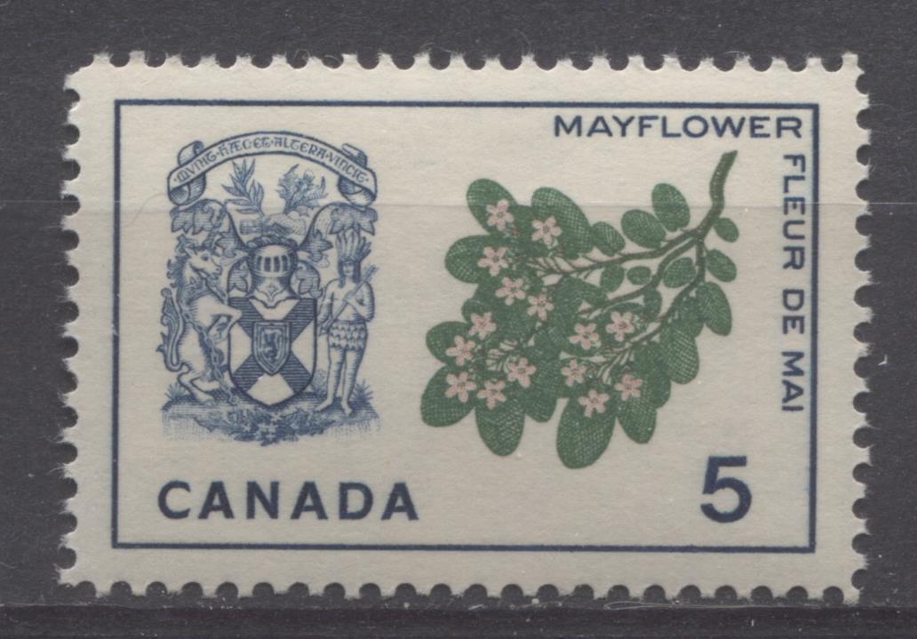 Canada #420 (SG#546) 5c Blue, Pink And Green Nova Scotia 1964-1966 Provincial Emblems Issue VF 84 NH Brixton Chrome 