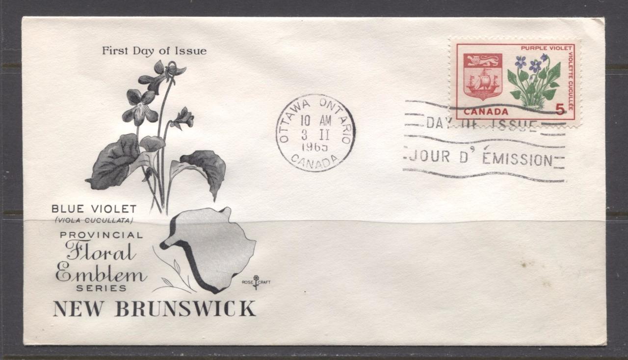 Canada #422 (SG#547) 5c British Columbia 1964-1966 Provincial Emblems Issue Rose Craft First Day Cover XF-86 Brixton Chrome 