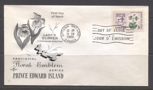 Canada #424i (SG#549) 5c Prince Edward Island 1964-1966 Provincial Emblems Issue Rose Craft First Day Cover XF-91 Brixton Chrome 