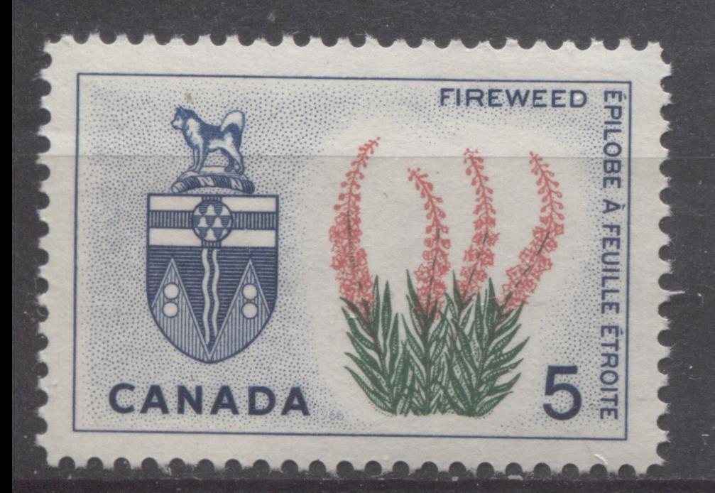 Canada #428 (SG#554) 5c Dark Blue, Rose and Green Yukon 1964-1966 Provincial Emblems Issue VF 75/80 NH Brixton Chrome 