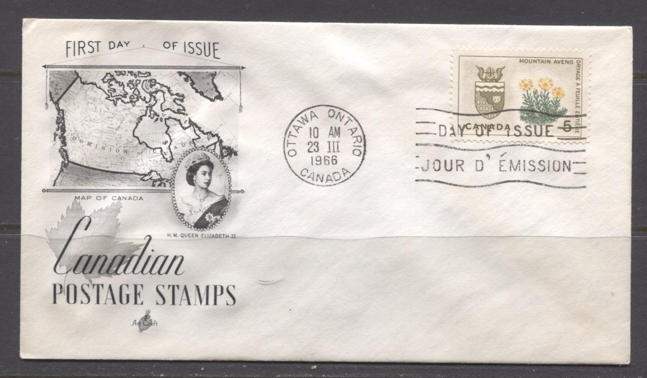 Canada #429 (SG#553) 5c Northwest Territories 1964-1966 Provincial Emblems Issue Art Craft First Day Cover XF-91 Brixton Chrome 