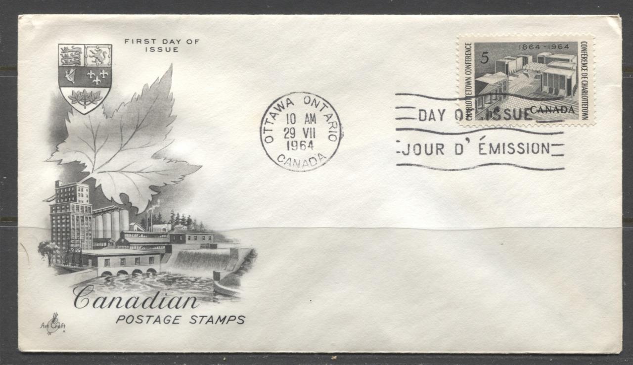 Canada #431 (SG#557) 1964 Charlottetown Conference Art Craft First Day Cover VF-77 Brixton Chrome 