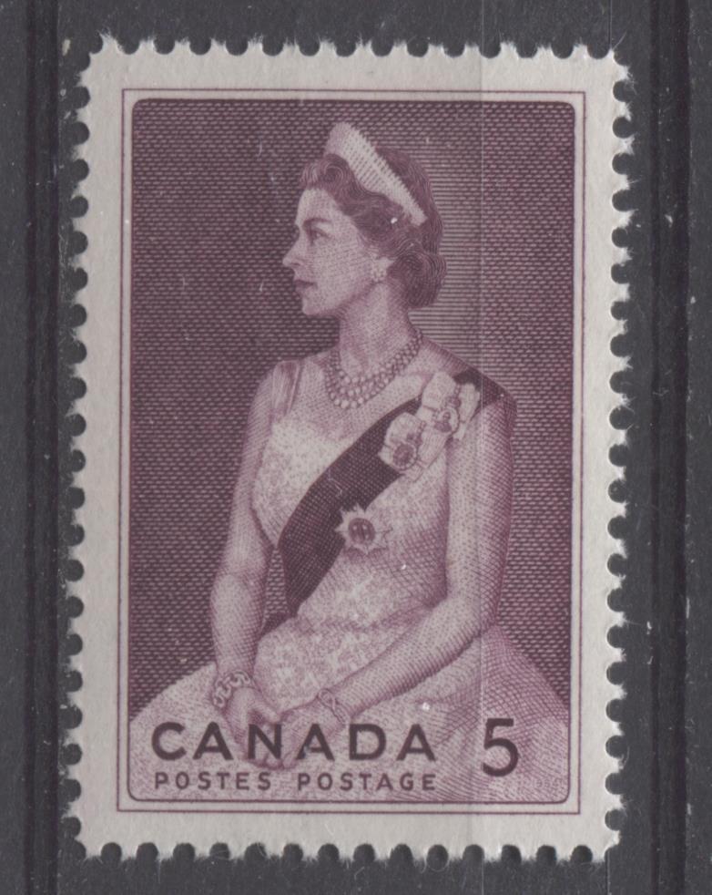 Canada #433 (SG#559) 5c Claret Queen Elizabeth II 1964 Royal Visit Issue VF 75/80 NH Brixton Chrome 