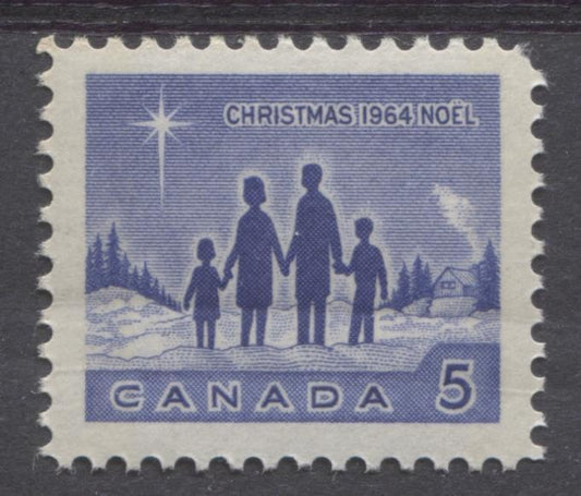 Canada #435i (SG#561) 5c Blue Star Of Bethlehem 1964 Christmas Issue LF-fl Paper VF 75/80 NH Brixton Chrome 