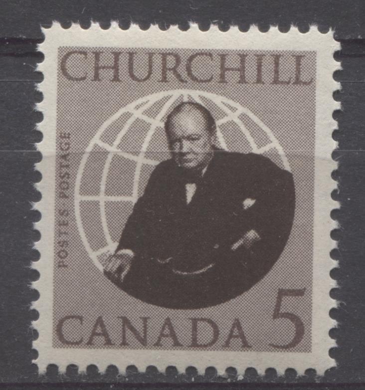Canada #440 (SG#565) 5c Brown 1965 Churchill Issue DF Paper VF 75/80 NH Brixton Chrome 