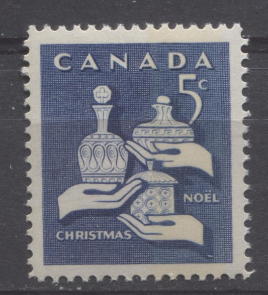 Canada #444p (SG#569p) 5c Violet Blue Gifts From Wise Men 1965 Christmas Issue 1 Bar Tag Error on NF Paper VF 75/80 NH Brixton Chrome 