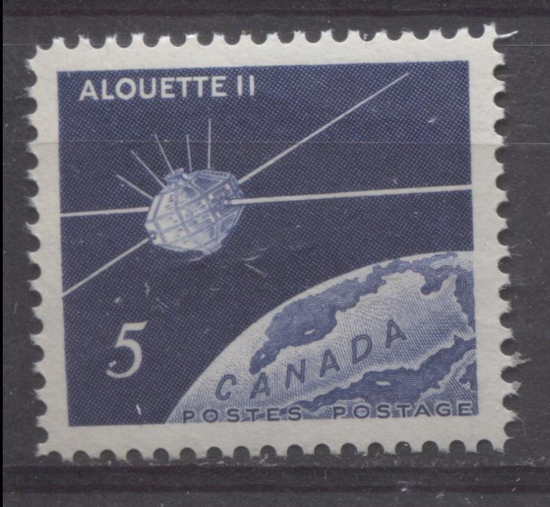 Canada #445 (SG#570) 5c Dark Violet Blue 1966 Alouette II Issue DF Paper VF 84 NH Brixton Chrome 