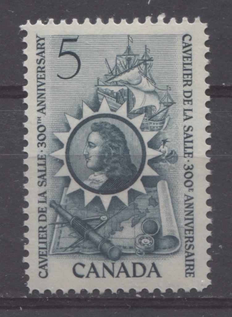 Canada #446 (SG#571) 5c Blue Green 1966 Cavalier De La Salle Issue DF Paper VF 75/80 NH Brixton Chrome 