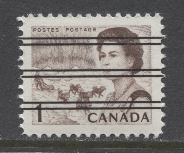 Canada #454xx (SG#579) 1c Deep Brown Centennial DFGW Paper Smooth Dextrine Gum Precancel VF-84 NH Brixton Chrome 
