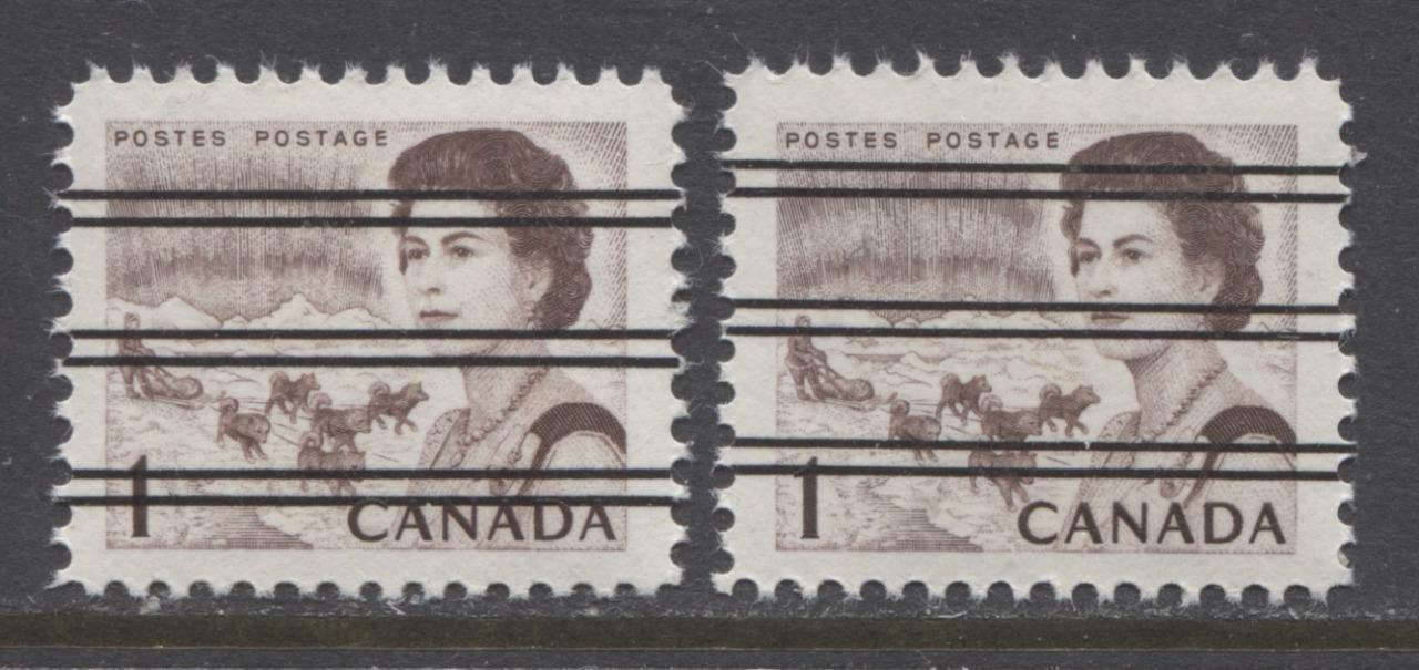 Canada #454xx (SG#579) 1c Deep Brown Centennial Precancel Two Different Shades DF Paper Dextrine Gum VF-80 NH Brixton Chrome 