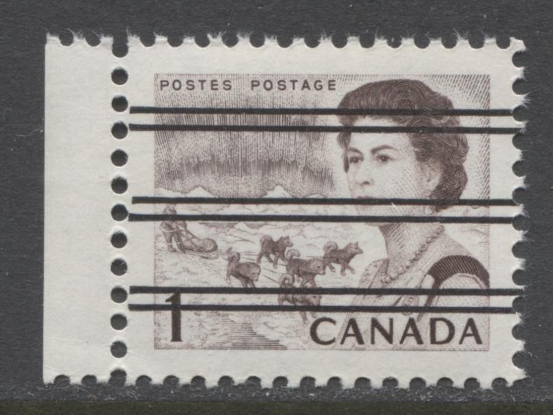 Canada #454xx (SG#579) 1c Deep Violet Brown Centennial DFGW Paper Smooth Dextrine Gum Precancel VF-84 NH Brixton Chrome 