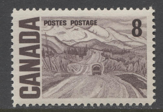 Canada #461 (SG#584) 8c Deep Brown Purple 1967-73 Centennial DF-fl Gr Paper Streaky Gum VF-84 NH Brixton Chrome 