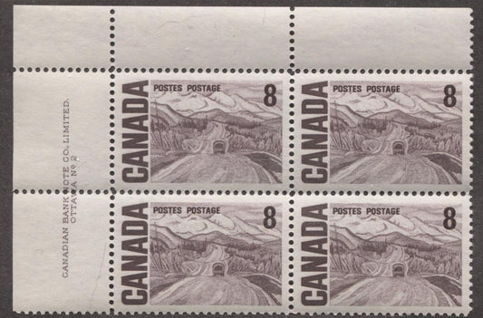 Canada #461 (SG#584) 8c Deep Maroon 1967-73 Centennial DF GR Paper UL Plate 2 Streaky Gum VF-80 NH Brixton Chrome 