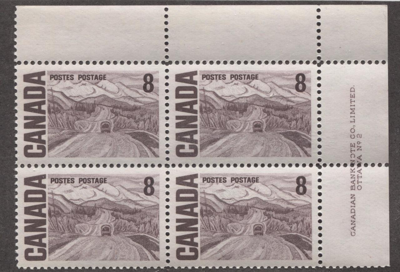 Canada #461 (SG#584) 8c Deep Maroon 1967-73 Centennial DF GR Paper UR Plate 2 Streaky Gum VF-84 NH Brixton Chrome 