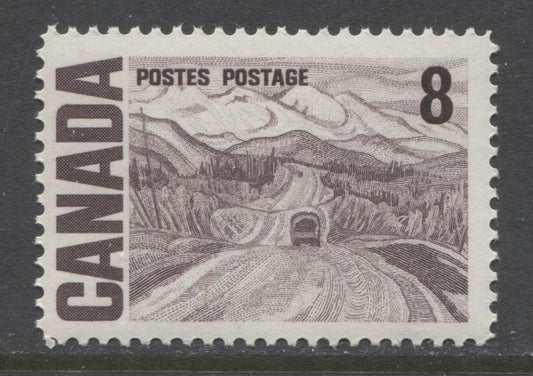 Canada #461iv (SG#584) 8c Deep Rose Lilac 1967-73 Centennial NF LV Paper Smooth Gum F-70 NH Brixton Chrome 