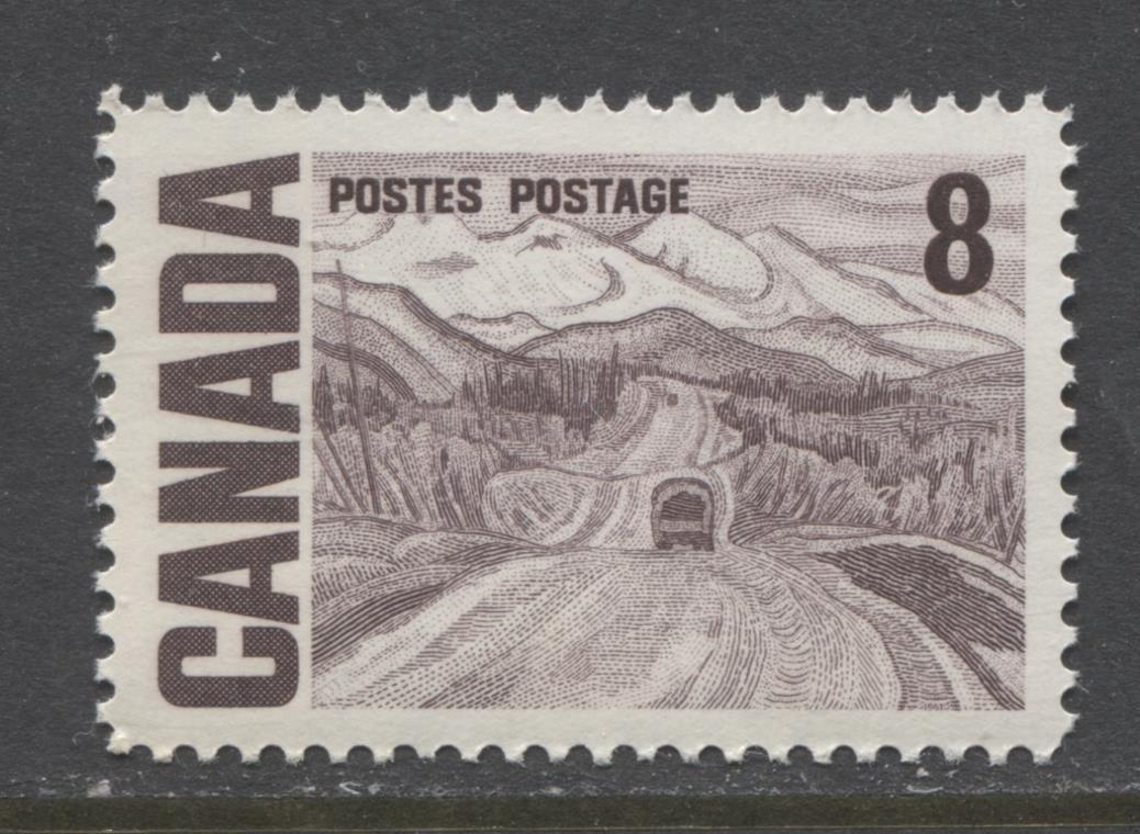 Canada #461iv (SG#584) 8c Deep Rose Lilac 1967-73 Centennial NF LV Paper Streaky Gum VF-80 NH Brixton Chrome 