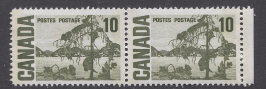 Canada #462pi (SG#585pca)10c Deep Yellow Green 1967-73 Centennial Wide & Narrow Tag HF Paper VF-80 NH Brixton Chrome 