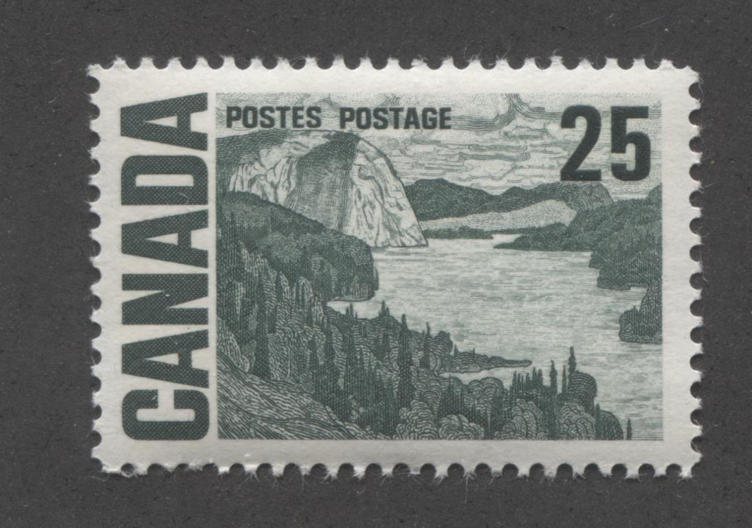 Canada #465ii (SG#588ca) 25c Myrtle Green 1967-73 Centennial HB Paper Smooth Gum VF-80 NH Brixton Chrome 