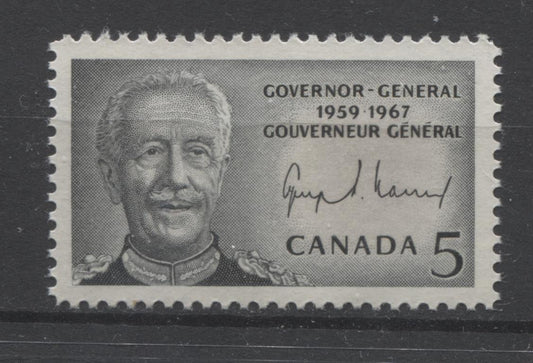 Canada #474 (SG#616) 5c Black 1967 Vanier Issue DF IV Paper, Smooth Gum VF-84 NH Brixton Chrome 