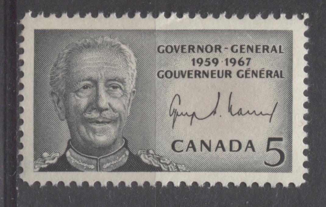 Canada #474 (SG#616) 5c Black 1967 Vanier Issue on DF/DF-fl, MF, S Paper VF 75/80 NH Brixton Chrome 