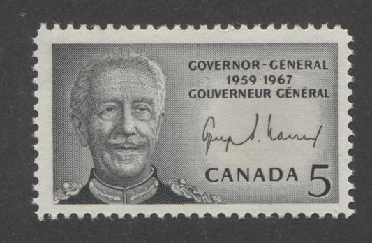 Canada #474i (SG#616) 5c Black 1967 Vanier Issue DF-fl BW, MF, HF VF Paper, Smooth Gum VF-75 NH Brixton Chrome 