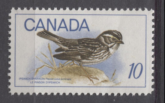 Canada #497 (SG#639) 1969 10c Multicolored Ipswich Sparrow On HB Paper F-70 NH Brixton Chrome 