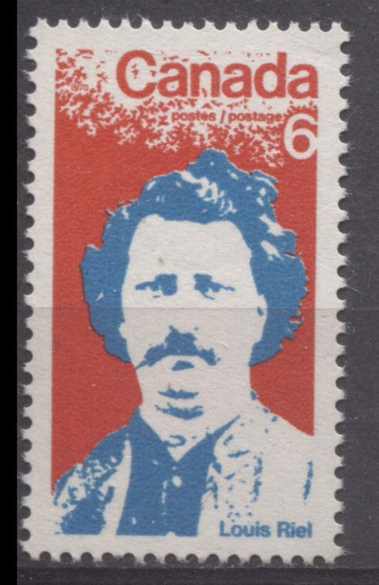 Canada #515 (SG#657) 6c Red And Bright Blue 1970 Louis Riel Issue DF Paper VF 84 NH Brixton Chrome 