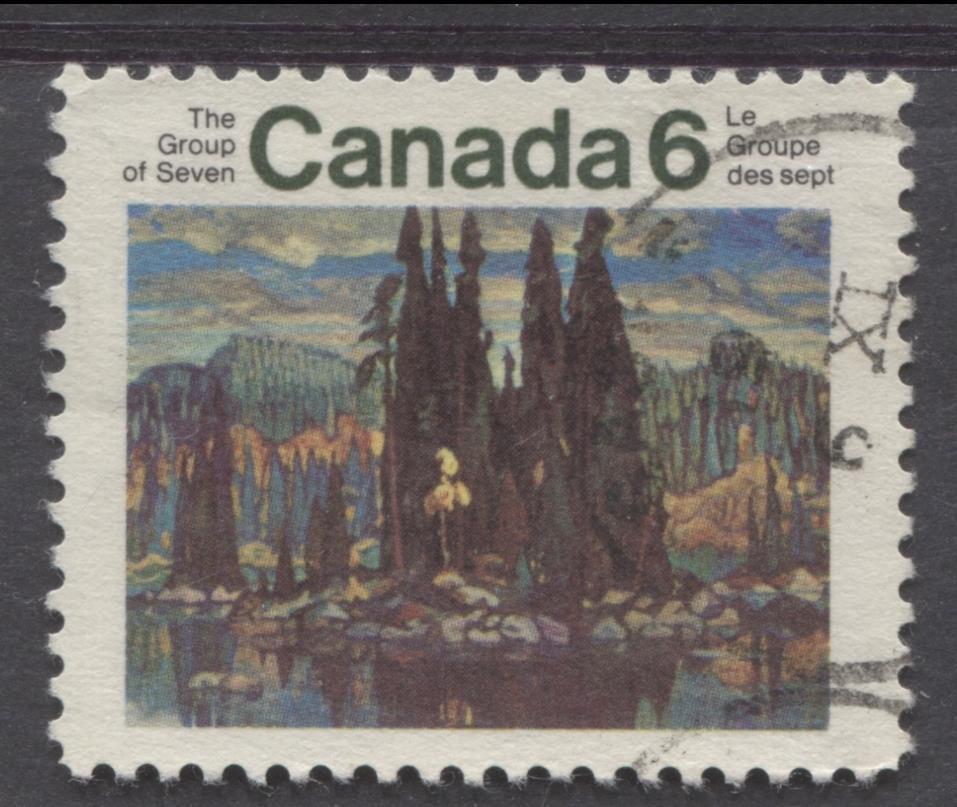 Canada #518 (SG#660) 6c Multicolored 1970 Group Of Seven Issue HF Paper VF 75/80 Used Brixton Chrome 