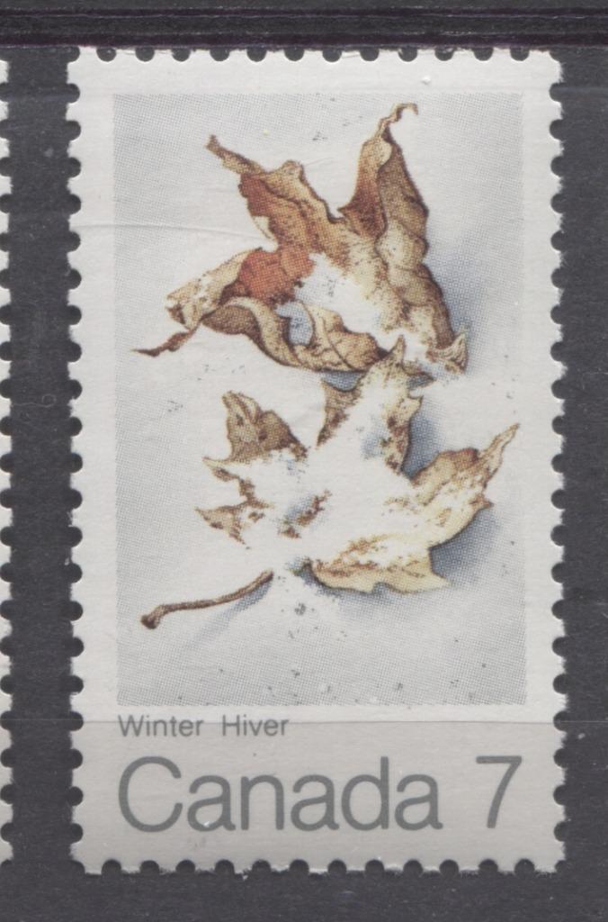 Canada #538 (SG#680) 7c Multicoloured Winter 1971 Maple Leaf In Four Seasons Issue HF/LF VF-80 NH Brixton Chrome 
