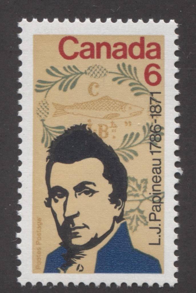 Canada #539 (SG#681) 6c Multicoloured 1971 Papineau Death Centenary Issue DFGr/DFgr-fl, DF-S, LF VS Paper VF-80 NH Brixton Chrome 